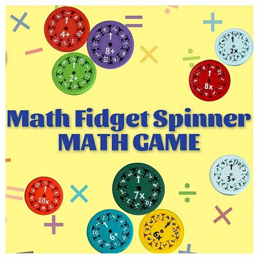 Math Fidget Spinner, Addition and Subtraction, Multiplication Dividing Spinner, Math Fidget Toys with Bonus Stickers for Kids, Cool Mini Math Spinner