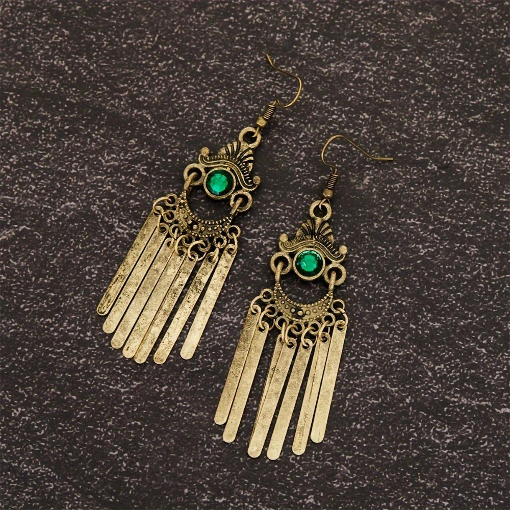 Vintage ethnic tassel pendant earrings, creative charm, women's earrings, party jewelry