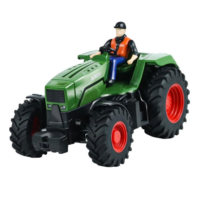2.4G Cross-border Children's Tractor 6-way Remote Control Four-wheel Light Farmer's Car 8-wheel Skating Tractor Toy