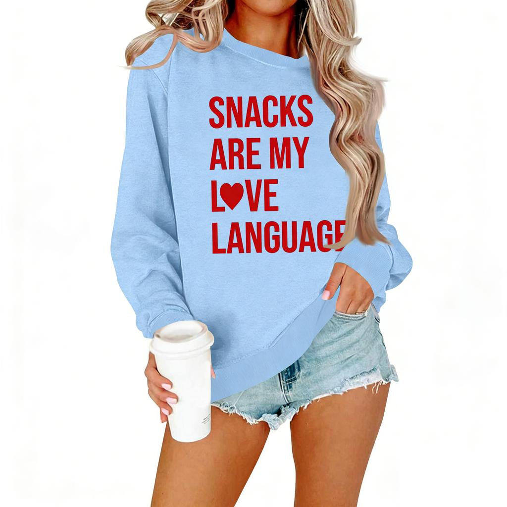 Ladies' Casual Women's Printed Round Neck Pullover Hoodie