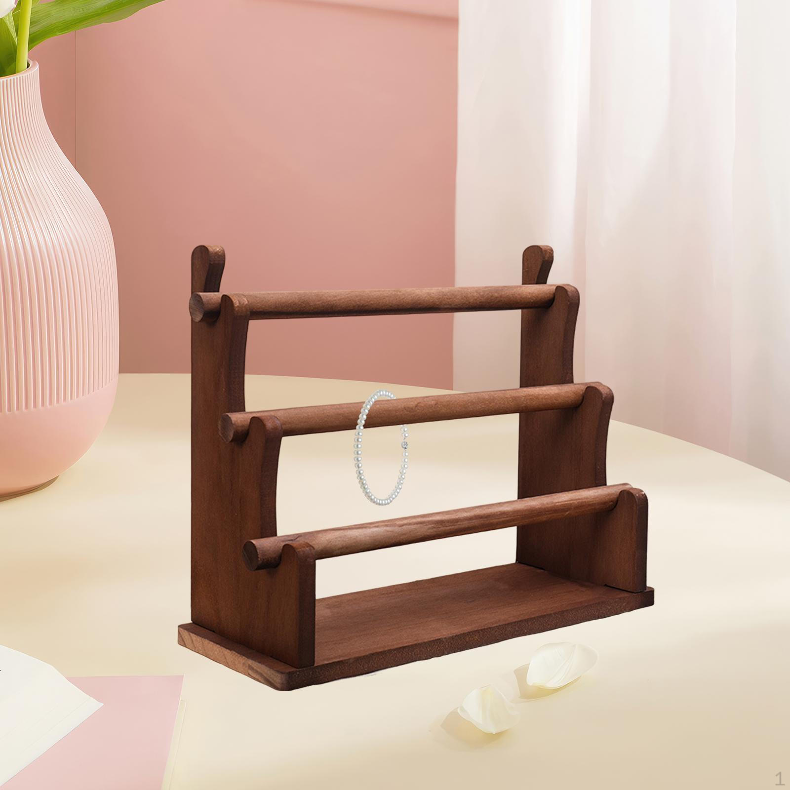 

Деревянный держатель для браслета, подставка для ожерелья, подставка для хранения ювелирных изделий, стойка для наручных часов для магазина 3 Tier