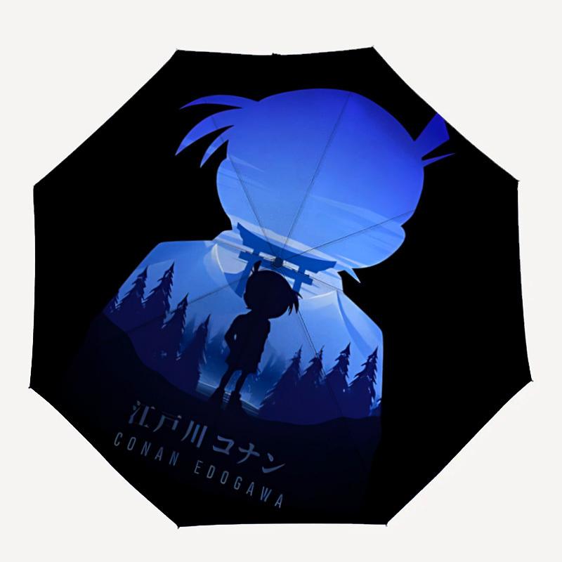 

1pc Edogawa Conan Automatic Folding Umbrella, Sturdy And Durable Automatic Folding Umbrella with 8 Ribs, a0911035