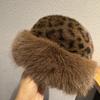 Hat Mongolian Women Thick Plush Windproof Leopard Print Hat Accessory Winter