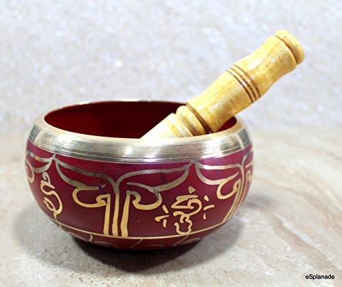eSplanade 6-inch Singing Bowl, Tibetan Buddhist Prayer Instrument with Striker Stick | Om Bell | Om Bowl | Meditation Bowl | Music Therapy Standard Re