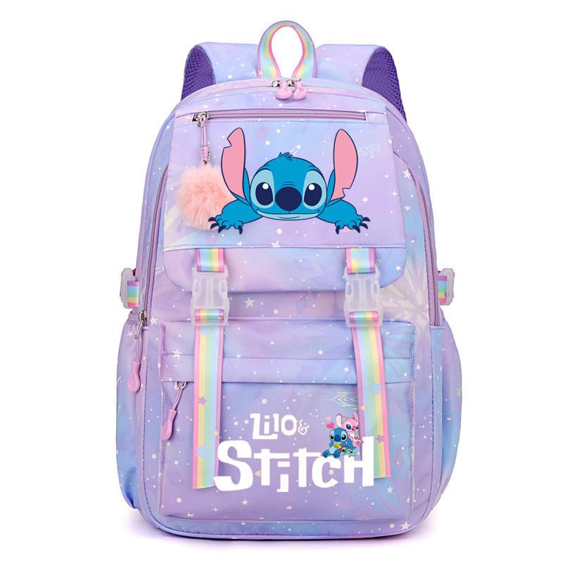Stitch Stitch Student Backpack Large Capacity Backpack Rainbow Printed Cartoon Outdoor Backpack