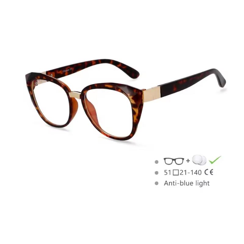 

2025 New Fashion Anti-Blue Light Reading Glasses Women Men Optical Computer Glasses TR90 Black Cat Eye Glasses Frame 0 леопардовый