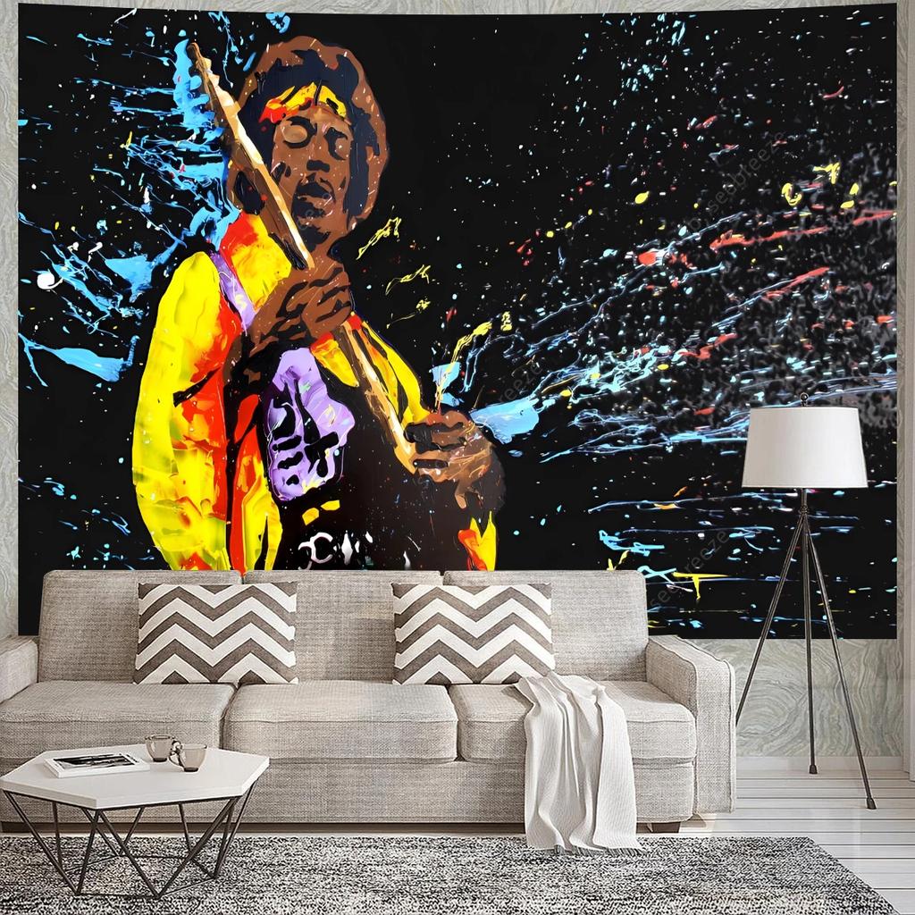 Vibrant Graffiti Portrait Tapestry Colorful Urban ArtModern Street CultureUnique Wall Art for Bedroom  Street Art Lover Gift