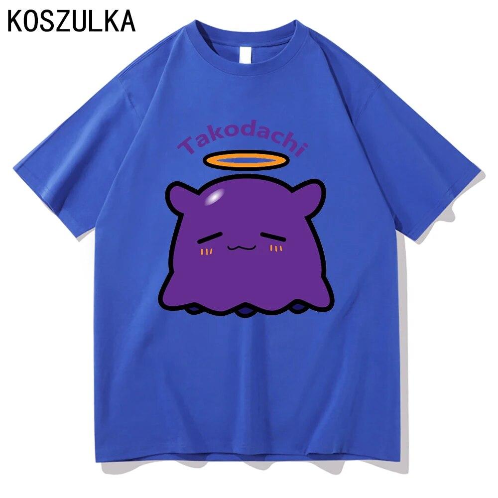 Hololive Takodachi T-shirt High Quality Cotton Tee Shirt Summer T Shirts Graphic Sudaderas Tako Unisex/women Hip Hop Sweatshirts Unisex