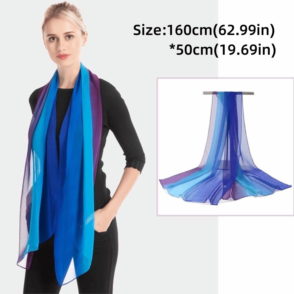 Silky Touch Neck Scarf Gradient Color Shawl Hijab Fashion Long Gauze Headwrap for Women