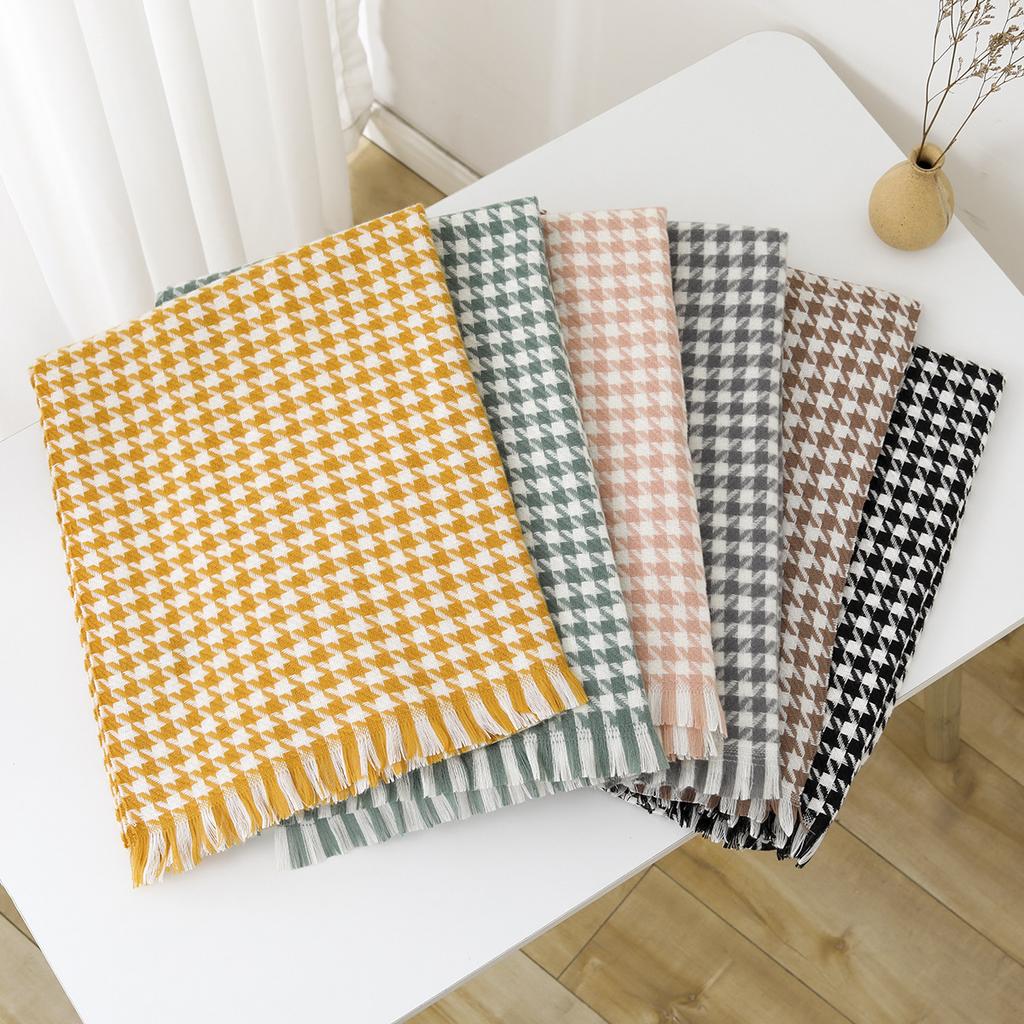 Autumn And Winter New Scarf Women'S Thickened Imitation Cashmere Versatile Student Friendly Shawl Long Checkered Scarf