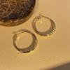Women's Luxury Textured Metal Hoop Earrings - Versatile Niche Design