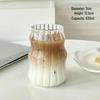 High Borosilicate Glass Vertical Stripe Heat-Resistant Cloud Cup - Transparent, Thickened, Single-Layer Design for Household Use.