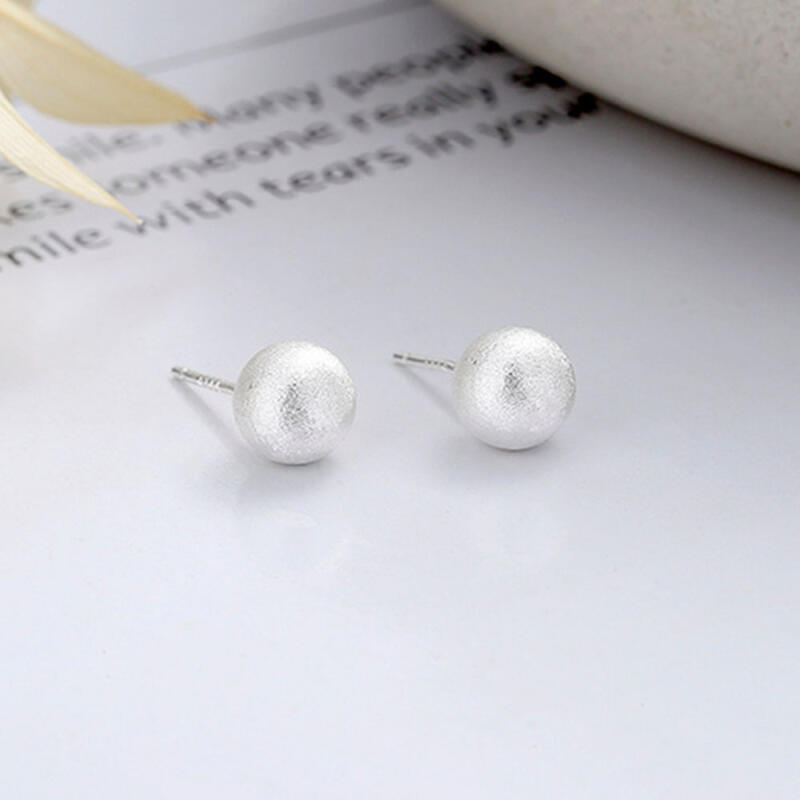 

925 Silver 925 Earrings Pure Snowball E051 Sterling Silver