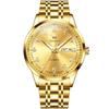 OLEVS Top Luxury Brand Men's Watches Original Automatic Mechanical Watch for Man Gold Stainless Steel Luminous Calendar Week