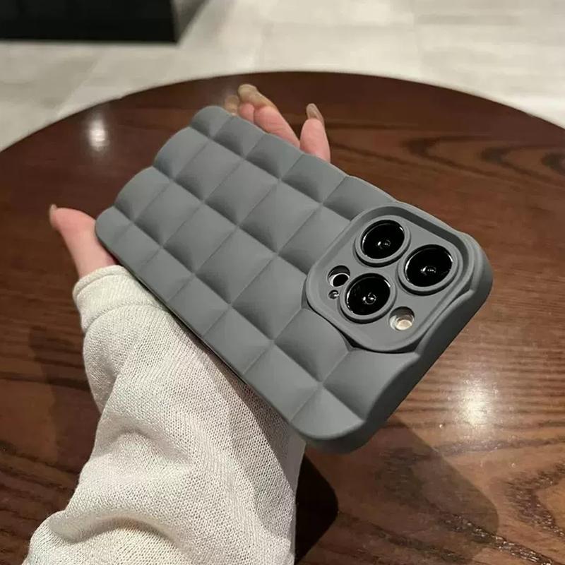 3d Diamond Plaid Phone Case For Iphone 11 12 13 14 Pro X Xr Xs Max 6s 7 8 Plus Matte Fashion Shockproof Soft Silicon Phone Case