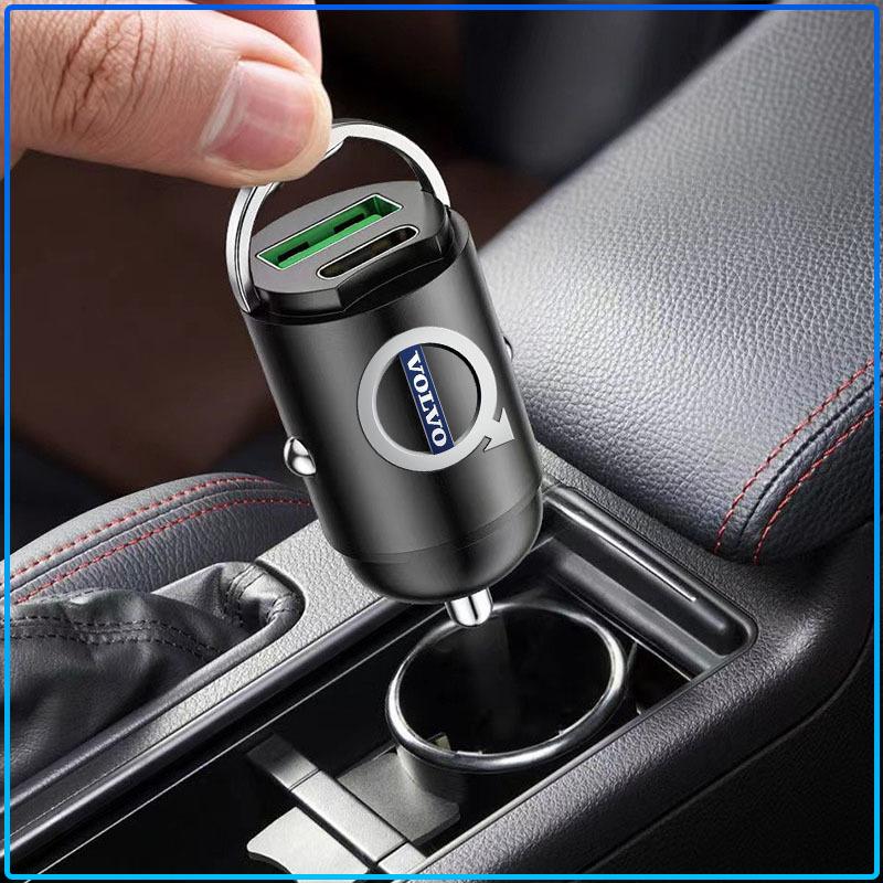 Mini Car Charger 12-24V Lighter Fast Charging Car USB Type C Charger For Volvo XC60 XC90 S60 S80 S40 V40 V60 V70 V50 XC70
