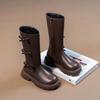2025 Girls' High-Top Long Boots: Stylish Autumn/Winter Princess Boots with Plus Velvet Cotton