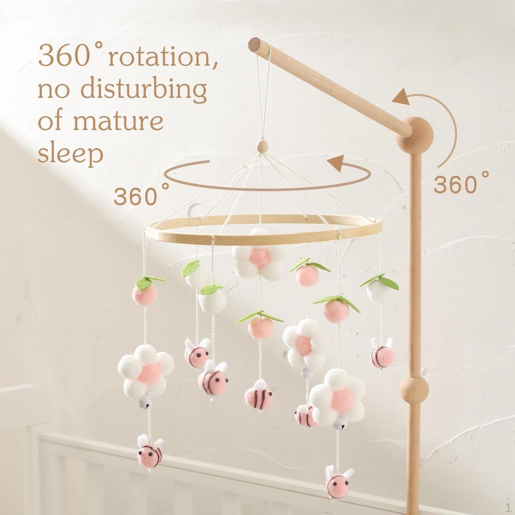 Baby Crib Mobile Newborn Rattles Sensory Toy Hanging Bed Bell for Infants