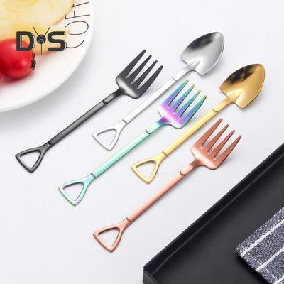 Stainless Steel Shovel Spoon Ice Cream Spoon Mini Dessert Spoons Creative Shapes Coffee Teaspoon Gift for Kitchen Restaurant Party