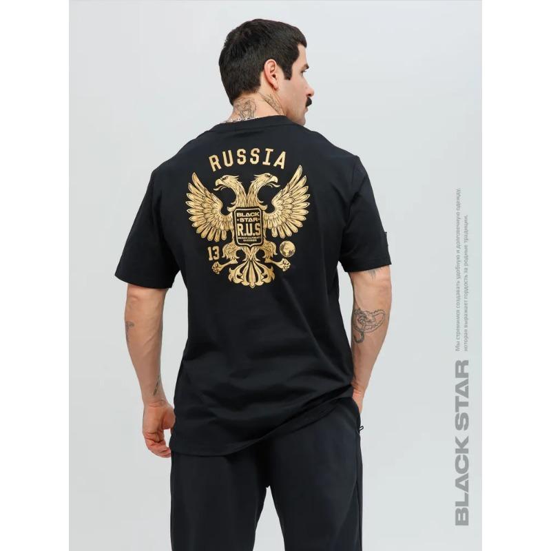 Russian National Emblem T-shirt For Men Animal Brown Bear Print T Shirts Short Sleeve Tee Casual Oversized Men's Clothing Tops