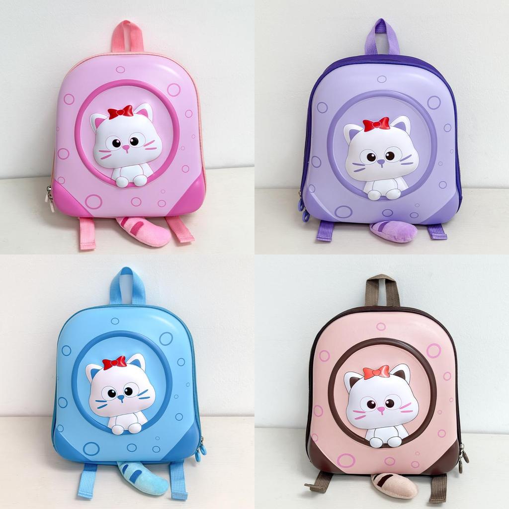 Baby Kindergarten Cat Backpack With Cotton Oxford Material And Playful Style For Children