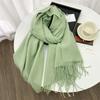 Winter Scarf Women Luxury Autumn Winter Cashmere Scarf Thickened Warm Shawl Classic Tassels Fluffy Scarf Solid Cope Foulard