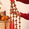 Handmade Peach Wood Pendant, Traditional Chinese Feng Shui Hanging Ornament, Ideal for Auspicious Occasions