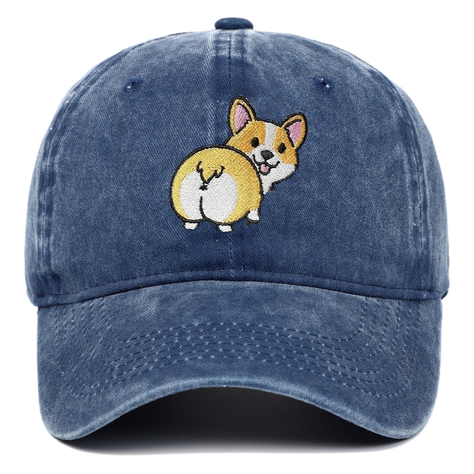 

Бейсболка с вышивкой собаки корги – Модная выстиранная спортивная шляпа для мужчин и женщин, Идеально подходит для защиты от солнца на открытом воздухе Adjustable темно-синий