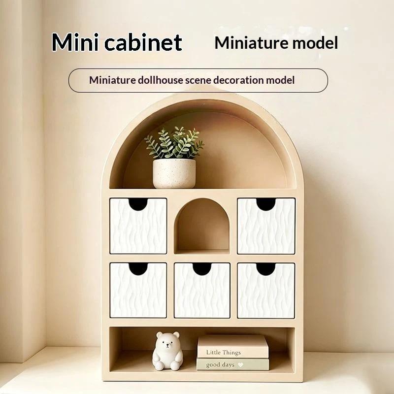 Miniature Dollhouse Storage Cupboard Realistic Furniture Model Decor for 1:12 Scale Doll House DIY Craft Projects