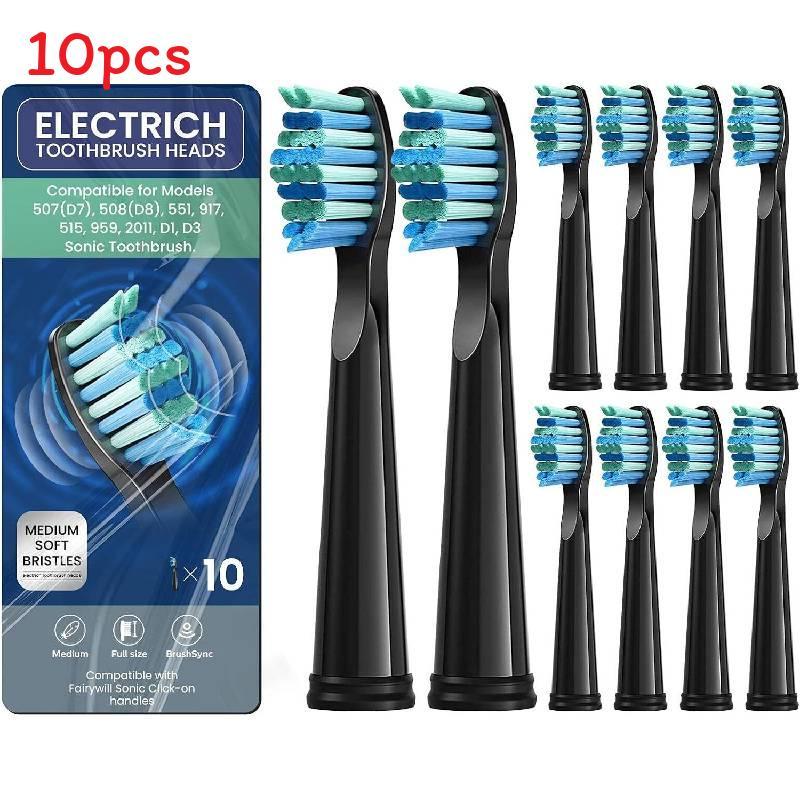 Electric Toothbrush Heads Set With Replacement Tips For Fairywill Fw-507/508/551/917/959 Series Oral Care
