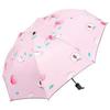 Three-Fold Manual Fruit Umbrella - Black Glue, Sunscreen, Dual Use for Rain/Sun, Anti-Ultraviolet, Cute Design.