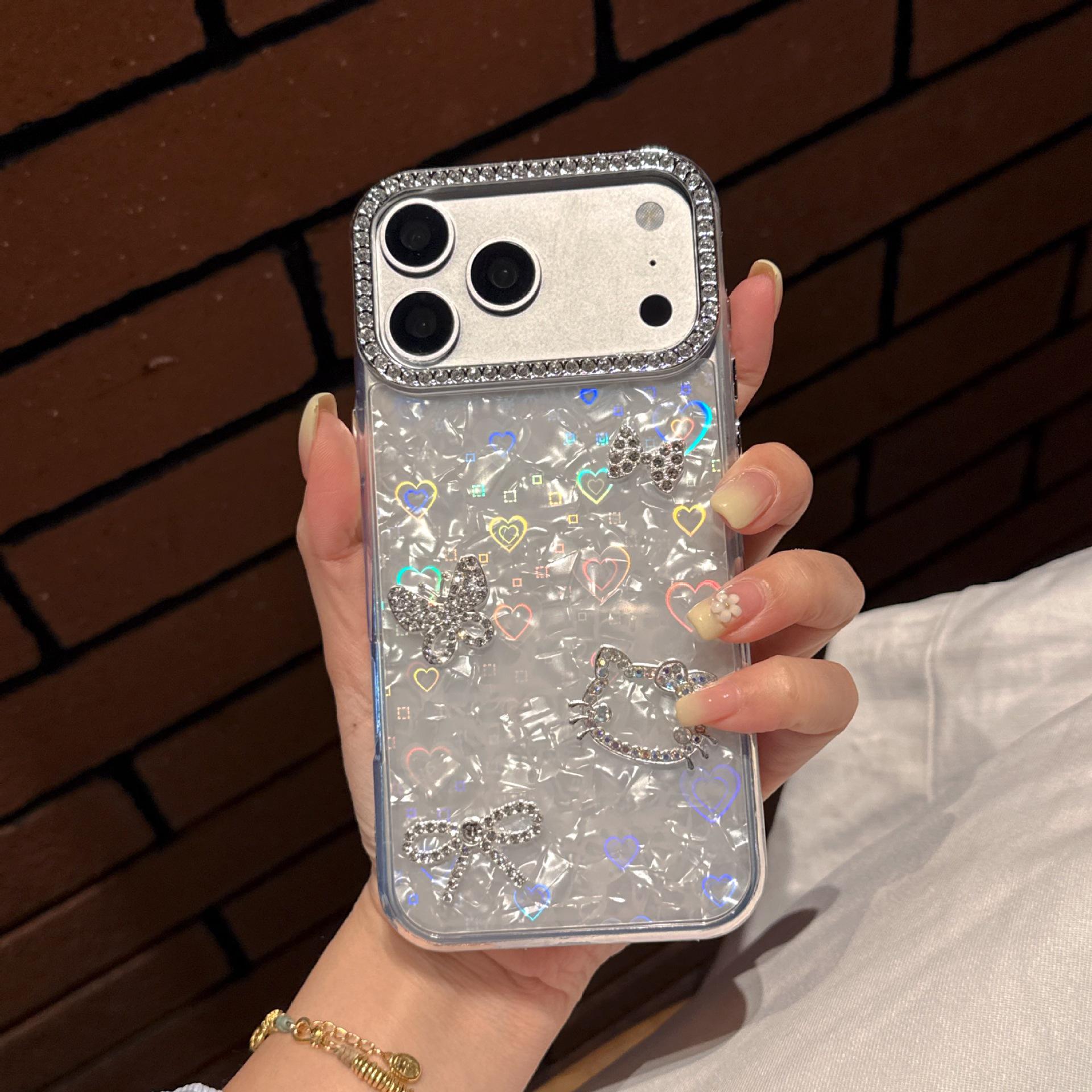 

Shiny Diamond Bow 4-Piece Phone Case Set for iPhone 17 Pro Max, 15 Pro, 11, 12, 13 14