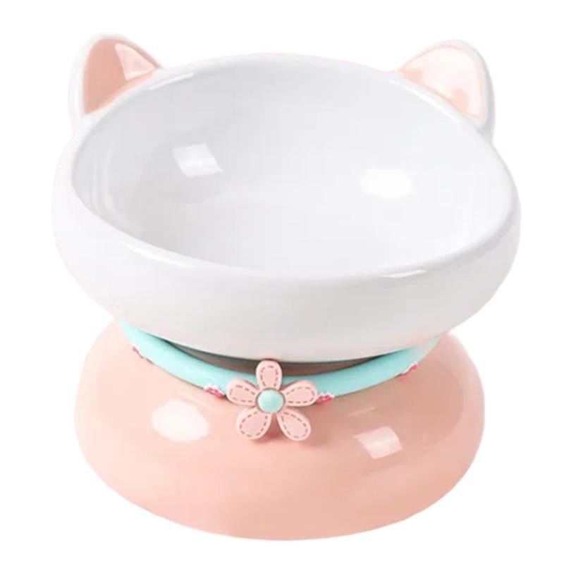 

AS60-Cat Bowl Tilted Elevated Kitten Pet Bowls For Small Dogs Raised Cats Water Food Bowls Feeding Bowl Feeder оранжевый