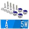 Car License Bolt Fastener Kit, Diamond Encrusted License Plate Frame
