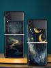Fashion Starry Sky Stars Hard PC Phone Case For Samsung Galaxy Z Flip 7 6 5 4 Black Cover For Galaxy Z Flip 3 Foldable Shell Bag