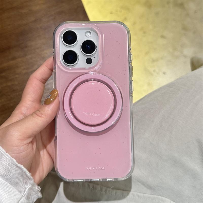 Fashion Macaron Cute Color Magnetic Phone Case For iPhone 16 Pro 15 14 17 Pro Max Back Cover with Stand Holder Cases for Magsafe