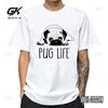Men's High Quality T-shirt 100% Cotton Funny Pug Printed Loose Male Cute T Shirt Short Sleeve O-neck Men T-shirt Tops Tees