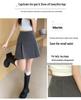 2024 College Style High Waist A-Line Pleated Midi Skirt for Plus Size Pear-Shaped Bodies