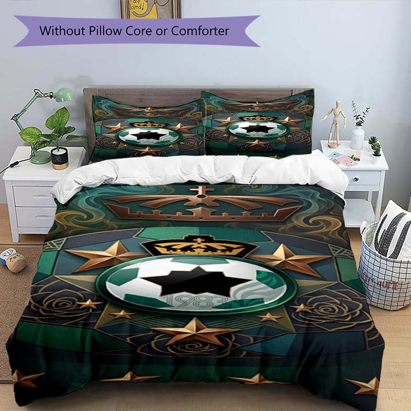 3pcs Duvet Cover Set (1*Duvet Cover + 2*Pillowcase, Without Core), Club Santos Laguna Print Bedding Set, Bedroom Decor, All‑Season, Birthday Gift