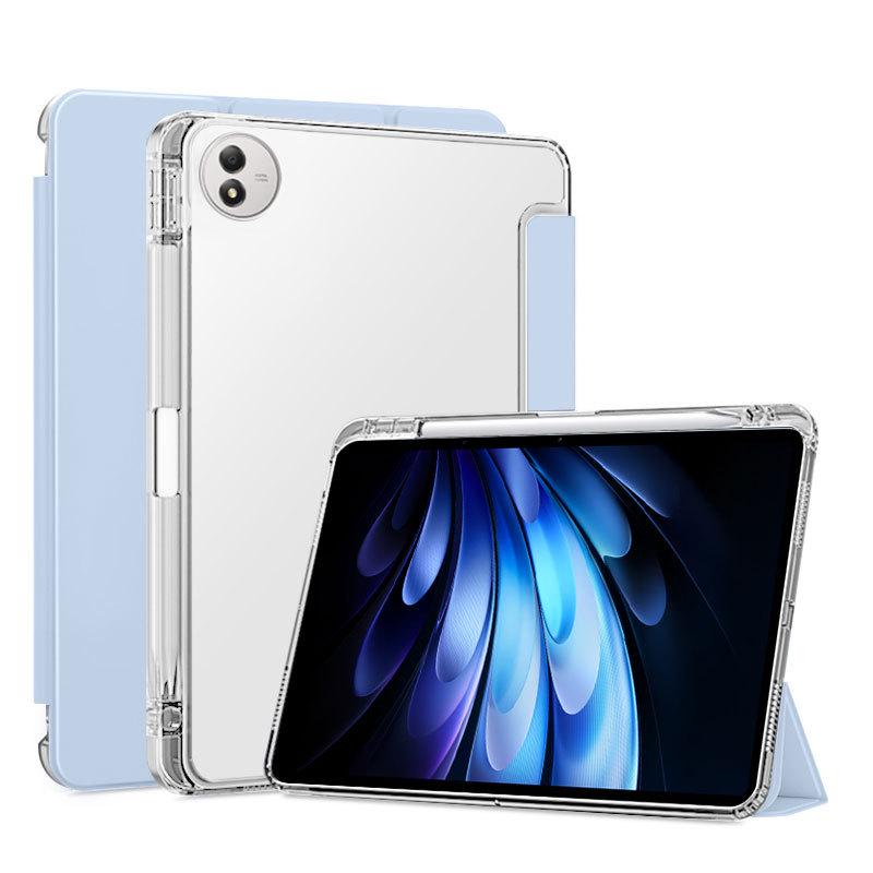 Vivopad 5 Pro 12.1\" Magnetic Tri-Fold Case with Pen Slot - Transparent Frosted Soft Shell