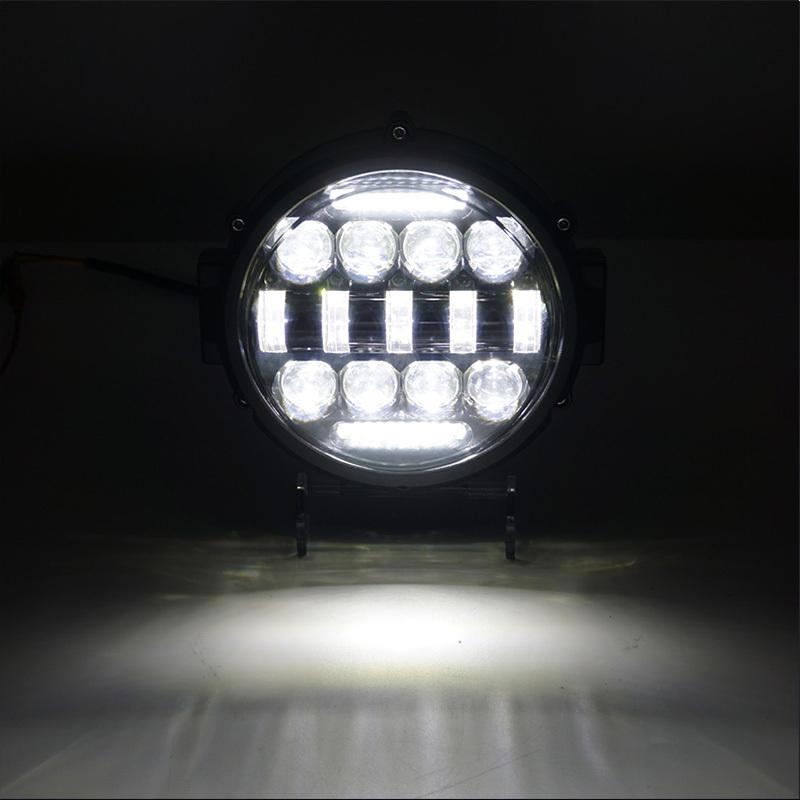 7-Zoll 60W Runde LED-Leuchten Scheinwerfer Superhelle Offroad-LED-Arbeitslichtleiste Verstellbare Montagehalterung Tagfahrlicht