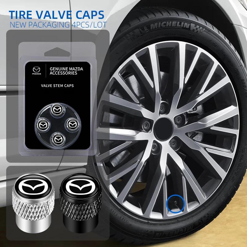 4Pcs Car Wheel Tire Valve Cover Caps For Mazda CX-3 Bk CX-5 MS Speed 5 6 2 3 FF17