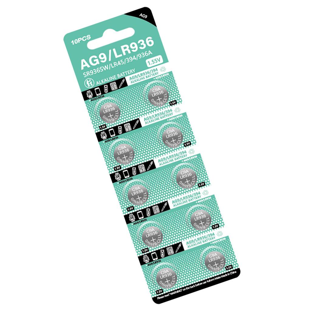 Pack of 10pcs/sheet LR936 Alkaline Button Batteries 1.5V Coin Cell Battery for Watches Calculators and Digital Cameras