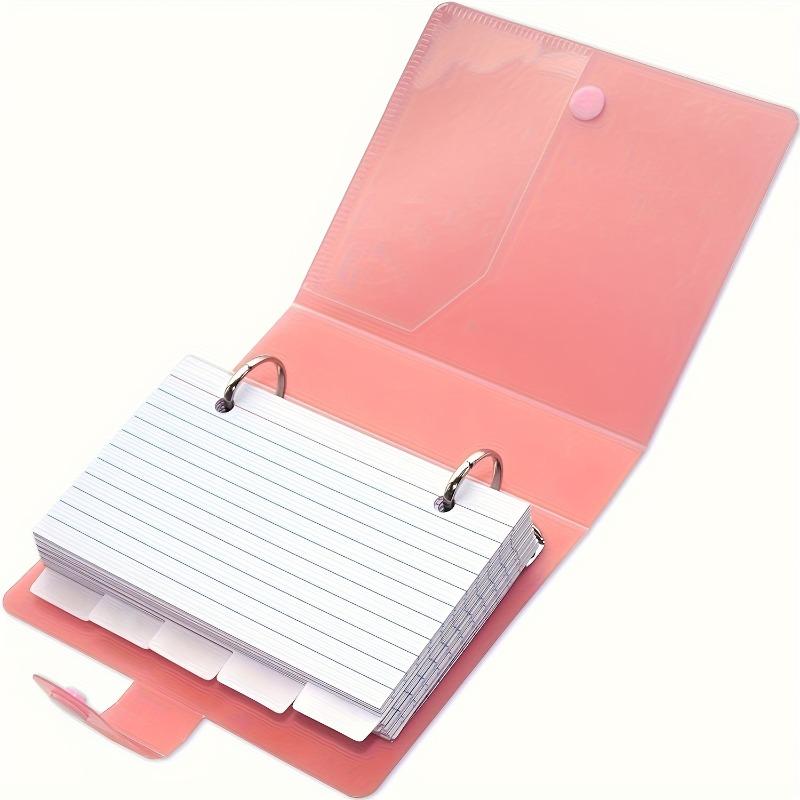 

50 Page Index Card with Binder and Divider - Lined with Learning Flashcards, Memos, Office Supplies, School Supplies, Organizers