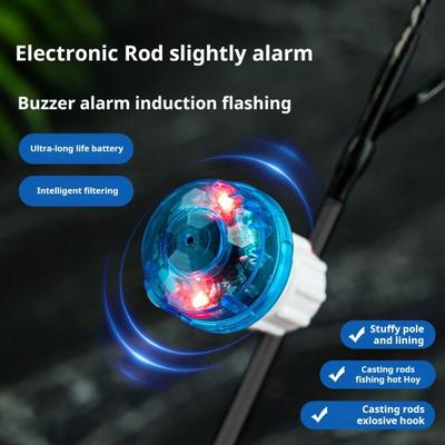 1/2 piezas Lámpara de alarma de picadura de pesca Sensor de alerta de punta de caña de pescar nocturna de alta sensibilidad