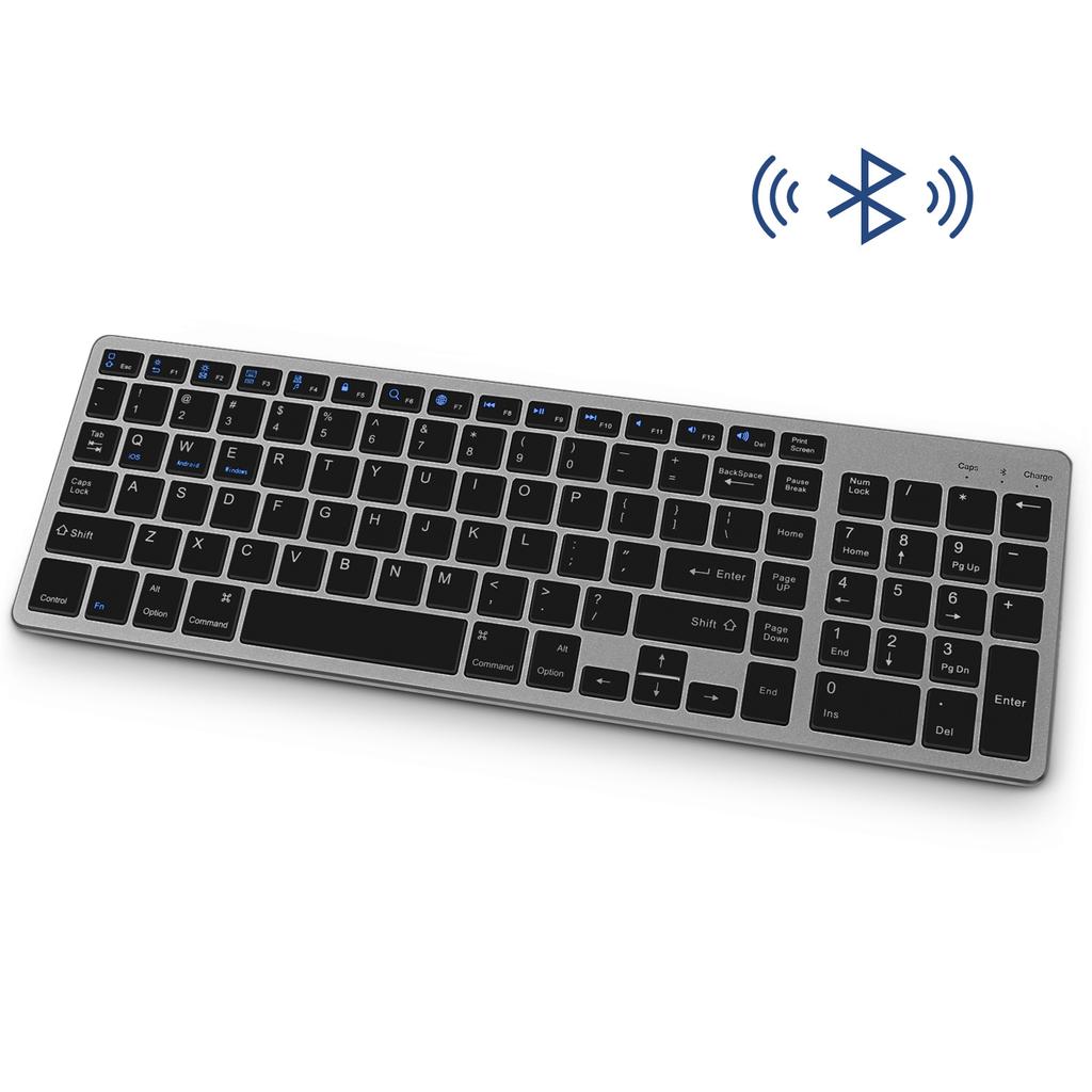 Russland/Spanien Schlanke Drahtlose Bluetooth-Tastatur für Tablet Laptop Smartphone iPad Wiederaufladbare Drahtlose Tastatur mit Ziffernschlüssel