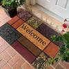 Tiled Stone Greeting Harvest Foliage Entry Rug Skid Resistant Entryway Mat Country Floor Pad Room Decor Accent Soft Cozy