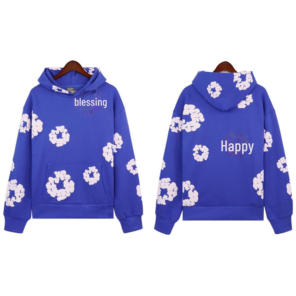 American Hip-Hop Kapok Print Hoodie & Sweatpants Set - Unisex Plus Velvet Casual Style