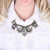 Gorgeous diamond-studded super sparkling crystal glass retro necklace