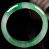 Jade Green Floating Flower Bracelet: Light Green Ice Jade Women's Accessory.